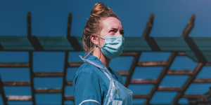 photo of nurse in a face mask